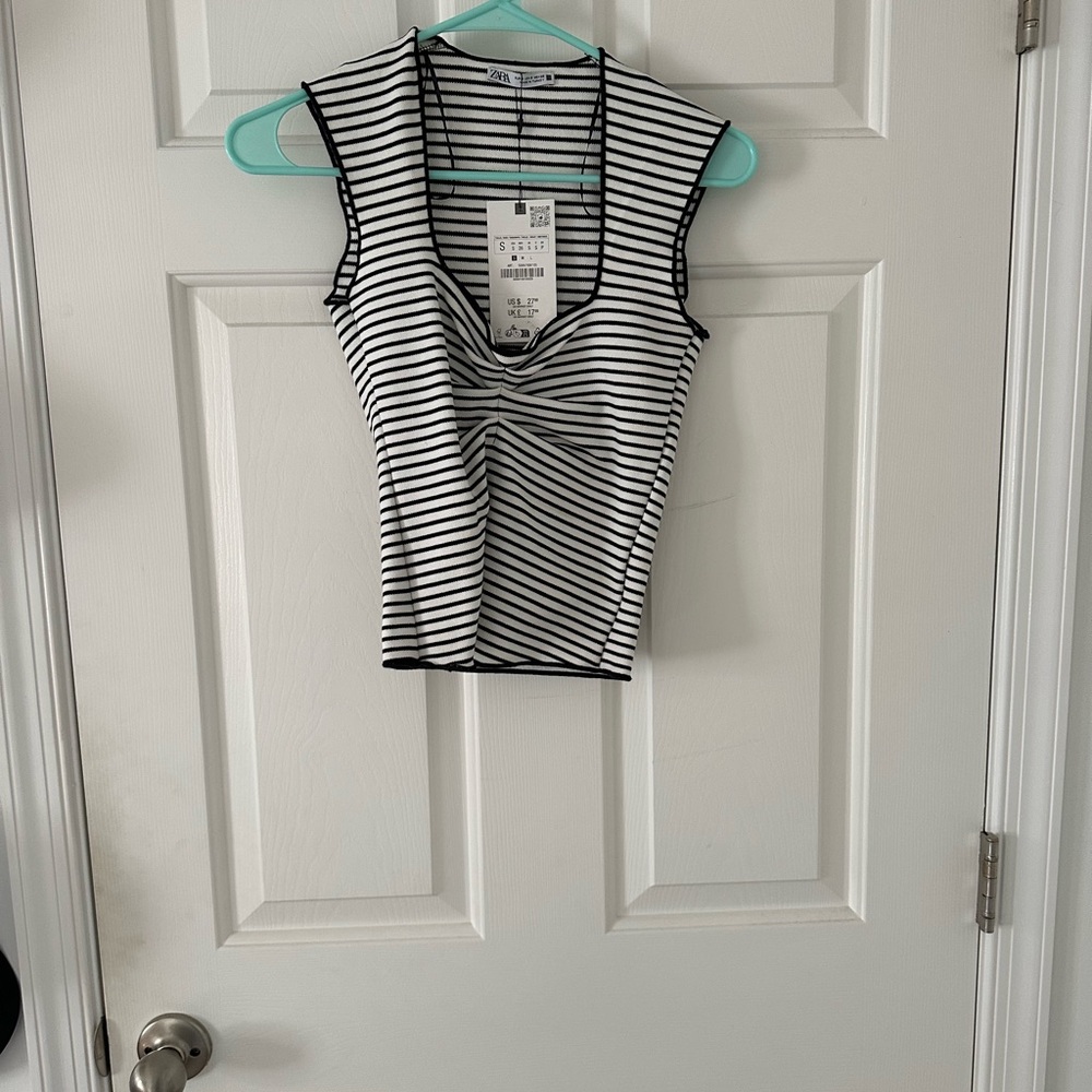 NWT Black and White Striped Zara Sleeveless Top